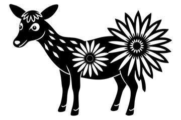 Cute Forest Animal Vector Line Art – Cartoon Clipart, Logo Icon, Funny Wildlife Illustration on White Background