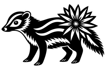 Cute Forest Animal Vector Line Art – Cartoon Clipart, Logo Icon, Funny Wildlife Illustration on White Background