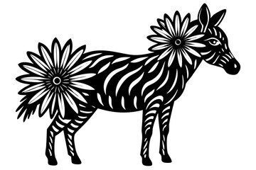 Cute Forest Animal Vector Line Art – Cartoon Clipart, Logo Icon, Funny Wildlife Illustration on White Background