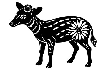 Cute Forest Animal Vector Line Art – Cartoon Clipart, Logo Icon, Funny Wildlife Illustration on White Background