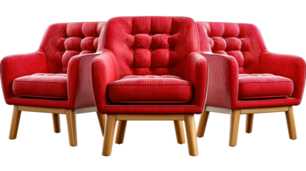 red chairs isolated on white