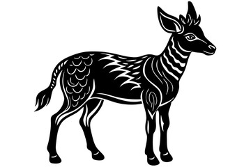 Cute Forest Animal Vector Line Art – Cartoon Clipart, Logo Icon, Funny Wildlife Illustration on White Background