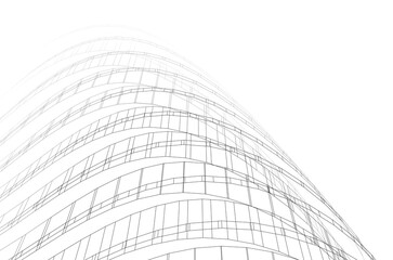 Fototapeta premium Abstract architectural 3d rendering. Background design