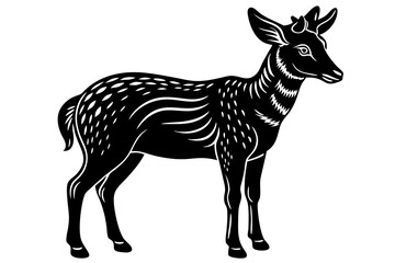 Cute Forest Animal Vector Line Art – Cartoon Clipart, Logo Icon, Funny Wildlife Illustration on White Background