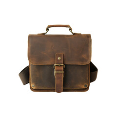 Distressed Brown Leather Messenger Bag, Vintage Style Crossbody Satchel