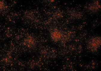 Spicy chili red pepper, milled dry paprika flying isolated on black, clipping path	