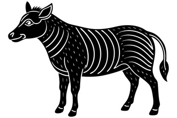 Cute Forest Animal Vector Line Art – Cartoon Clipart, Logo Icon, Funny Wildlife Illustration on White Background