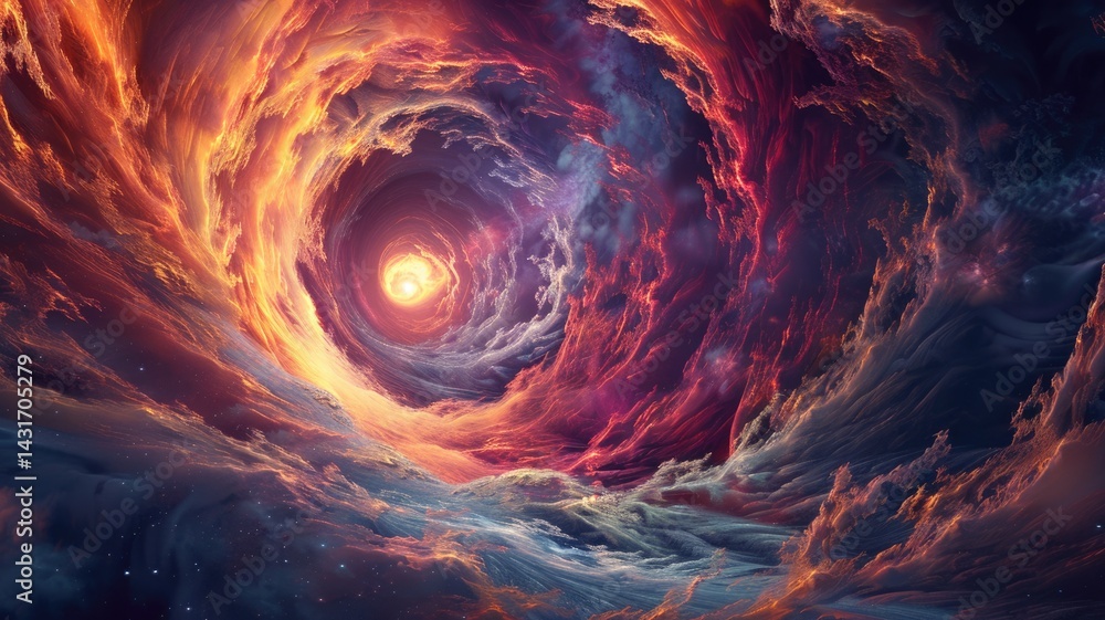 Poster the abstract picture of light trails in vividness style swirling in universe creates a sense of ener