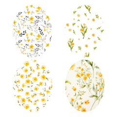 easter eggs with flowers