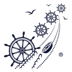 Time to travel vector design with famous tourism destinations and landmarks of the world and traveling bag element