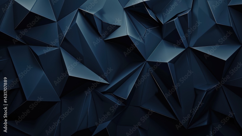 Poster dark abstract wavy pattern in deep blue tones. modern background design. digital artwork of abstract