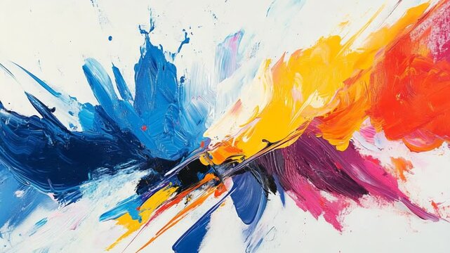 Vibrant Abstract Painting: An Explosion of Colors