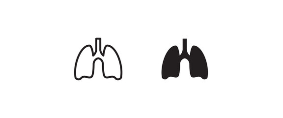 lungs icon, breath icons button, vector, sign, symbol, logo, illustration, editable stroke, flat design style isolated on white