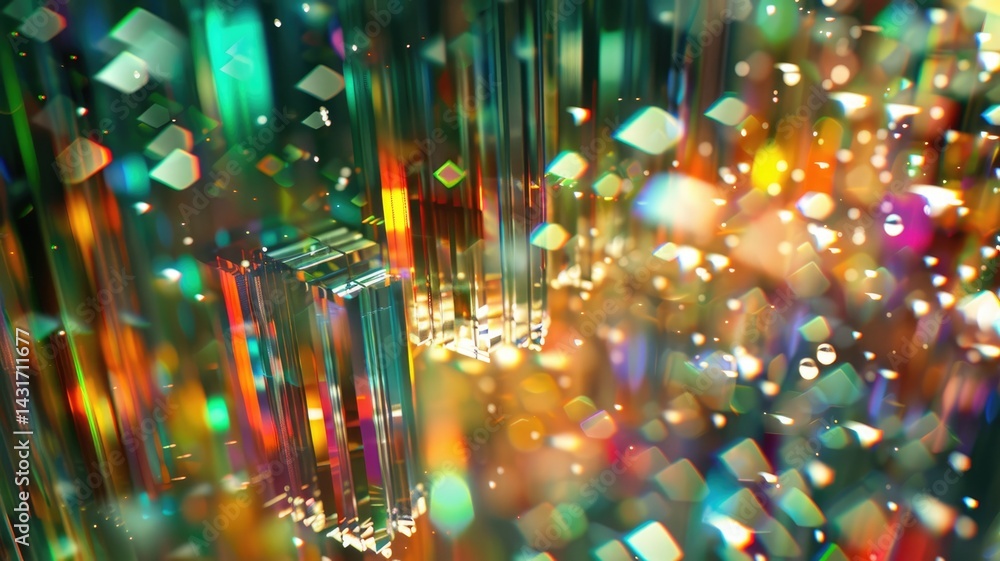 Aufkleber abstract explosion with bright particles and dynamic motion, creating a visually captivating composi