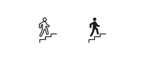 Stairs going up, Stairs, climbing, walking, go up icons button, vector, sign, symbol, logo, illustration, editable stroke, flat design style isolated on white