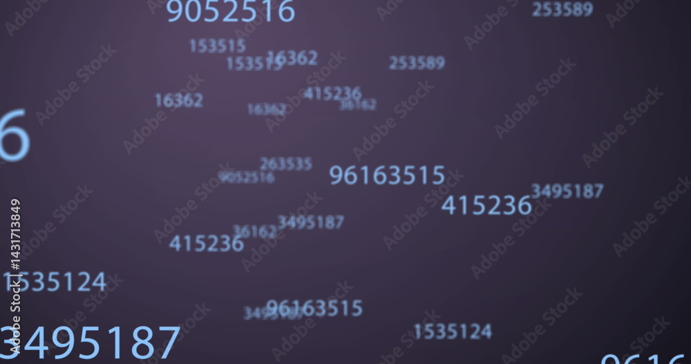 Poster image of numbers changing and floating over black background