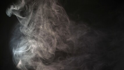 Billowing smoke drifting across dark background, creating ethereal and mysterious visual texture...