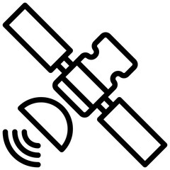 Satellite Icon for Communication and Space Exploration line icon