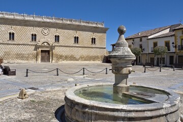 view of the main square of the spanish village of cogolludo