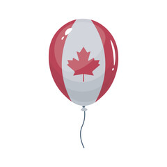 Obraz premium Balloon with Canada flag print in flat design. National symbol at decoration. Vector illustration isolated.