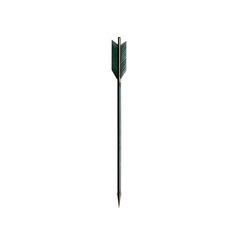 Elegant Dark Green Arrow with Gold Tip - Isolated on Transparent Background