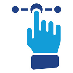 usability, Hand Pointer with Touch Points glyph blue icon