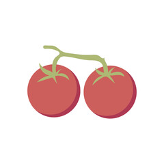 Cherry tomatoes in flat design. Red vegetables, vegetarian food product. Vector illustration isolated.