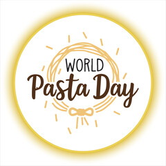 World Pasta Day Typography Design,Hand Drawn World Pasta Day Poster,Pasta Day Celebration Lettering Art,World Pasta Day Calligraphy Vector,Happy World Pasta Day Banner Design