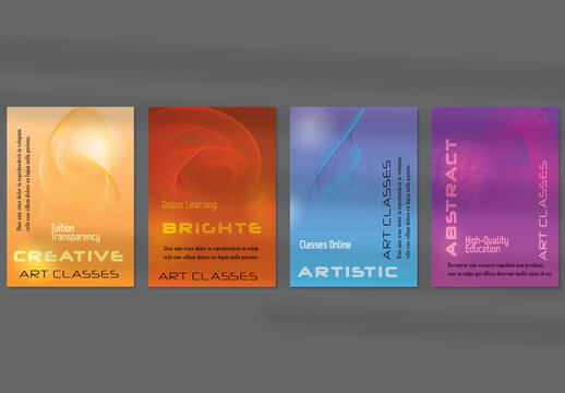 Flyer Layout with Curvy Lines on Bright Gradient Glow