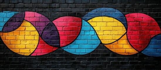 Fototapeta premium Colorful Circles Brick Wall Art.