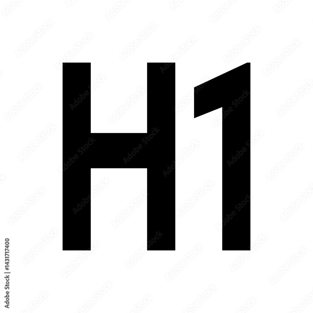 Poster black h one text combination with bold font style displayed on a white background in a simple graphi