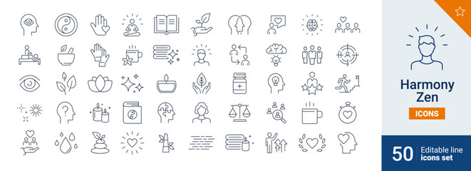 Harmony icons Pixel perfect. Mental, team, relaxation, ....	
