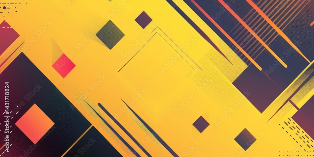 Aufkleber abstract colorful geometric shapes effect on surface of digital cyber design express scene of cybers