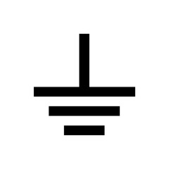 Illustration of electrical grounding symbol featuring horizontal lines and a vertical line forming a t shape symbol
