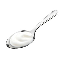 Creamy Dairy Product in Spoon Isolated on Transparent Background


