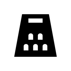Illustration of a black grater with rectangular and arched openings on a white background view simple
