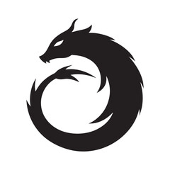Ouroboros Silhouette Looping Snake Symbol