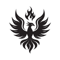Phoenix Fire Bird Silhouette Vector