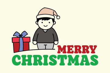 Merry Christmas Day Typography Art Design
