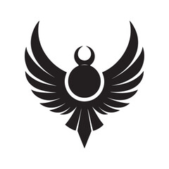 Winged Sun Disk Mythical Illustration