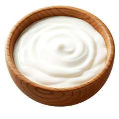 Fresh Natural Yogurt or Sour Cream Isolated on Transparent Background


