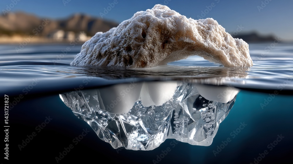 Poster A large ice block is floating in the ocean