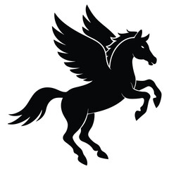 black and white horse vector illustration