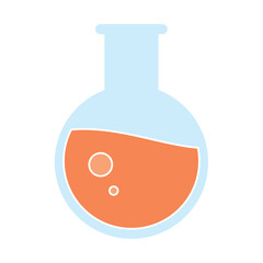 Science beaker with liquid. Vector