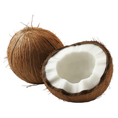 coconut with a broken coconut