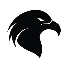 Fototapeta premium Silhouette Eagle Vector Icon, Bold Flying Eagle Silhouette Logo Design, Black Bird Symbol Isolated on White Background