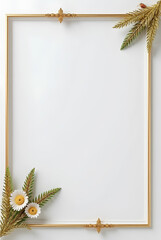 Photo and Artwork Frame. White and Gold. Mockup