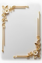 Photo and Artwork Frame. White and Gold. Mockup