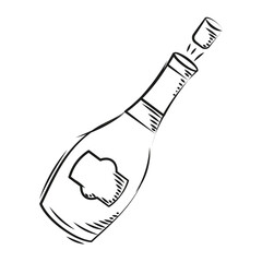 Champagne bottle popping. Vector