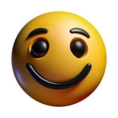 Naklejka premium : smiley face emoji, happy emoji, bright yellow emoji, cheerful emoji, high-resolution emoji, glossy emoji icon, digital branding, 3D emoji rendering, social media graphics, marketing visuals, adverti